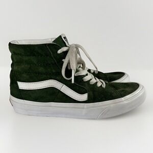 Vans Off The Wall Sk8-Hi HEIQ Eco Dry Green Suede Shoe Men Size 5.5 Women 7 0174